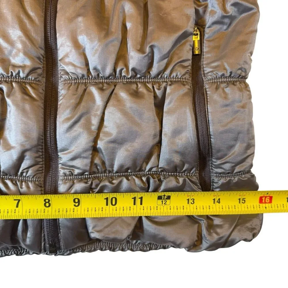 Columbia Puffer Jacket Womens XS Bronze Omni-Heat Hooded Full Zip Fashion Coat